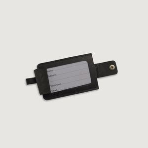 Lumen Black Leather Luggage Tag