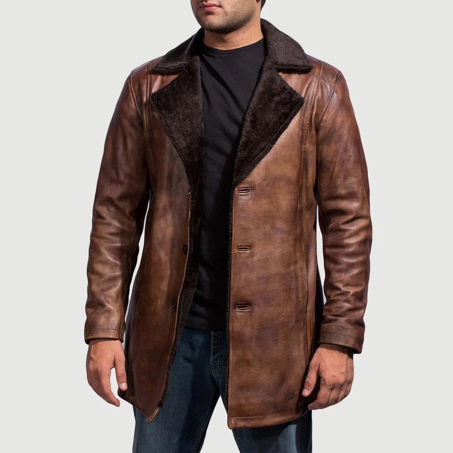 Mens leather top coat new arrivals