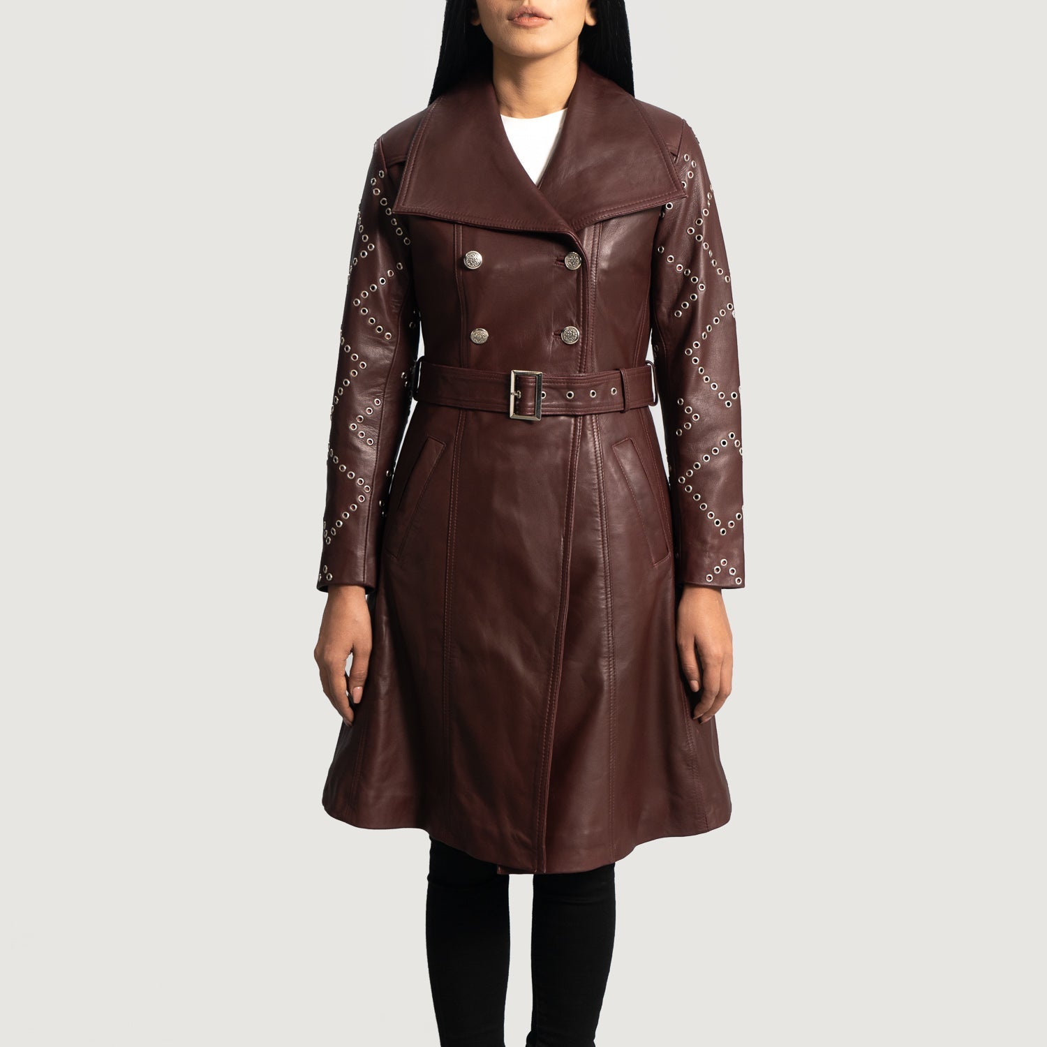 Women's Leather Trench Coats | Elegant Leather Outerwear | The
